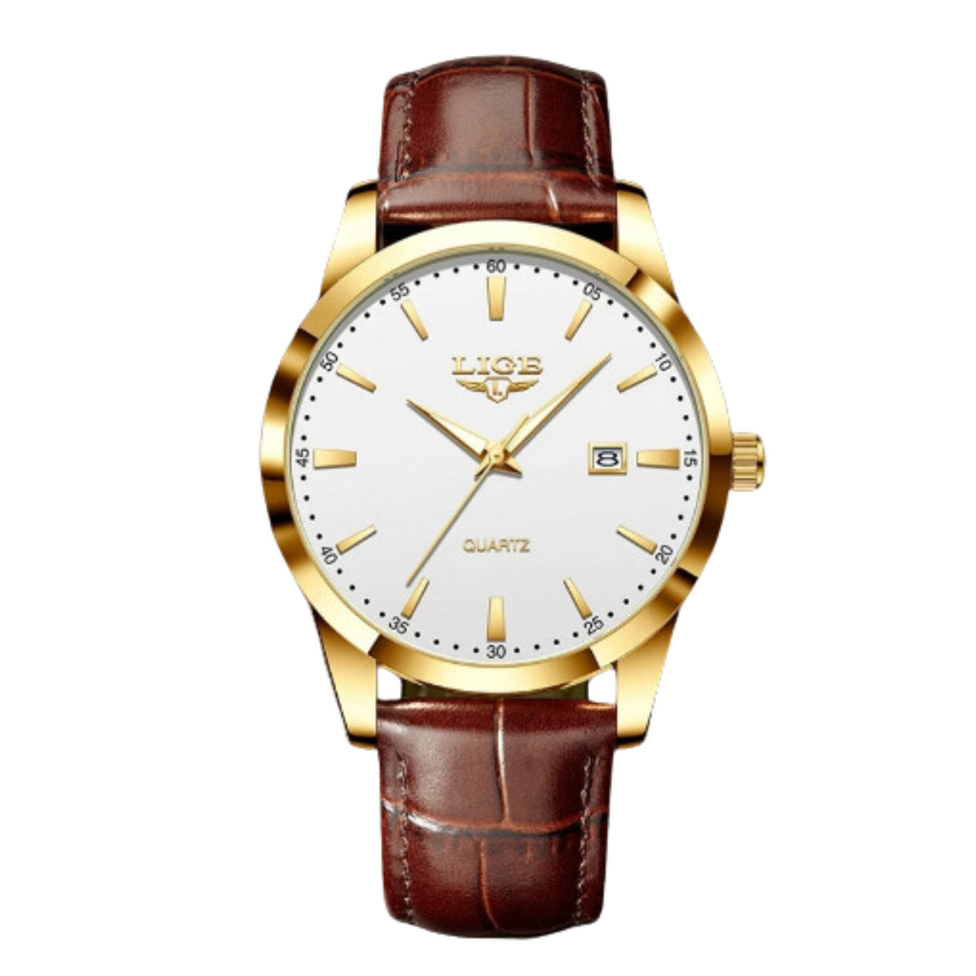 Modiva's Gold Luxury Military Inspired Wrist Watch