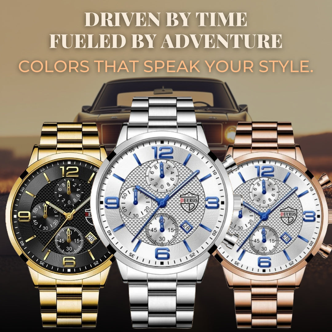 Modiva's Executive Stainless Steel Wrist Watch
