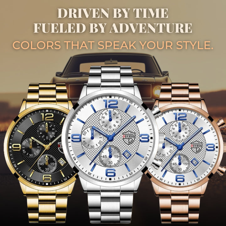 Modiva's Executive Stainless Steel Wrist Watch