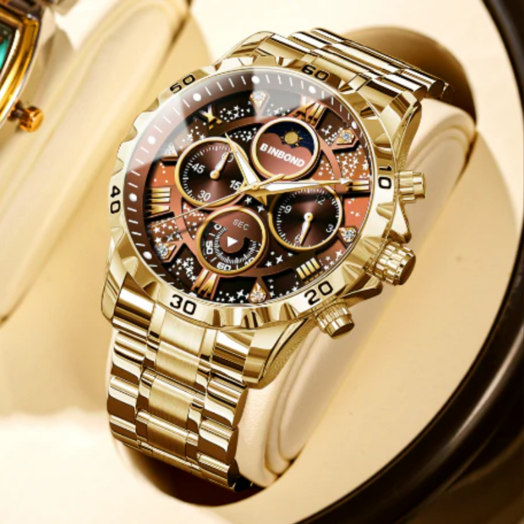 Modiva's Military Inspired Metal Strap Wrist Watch