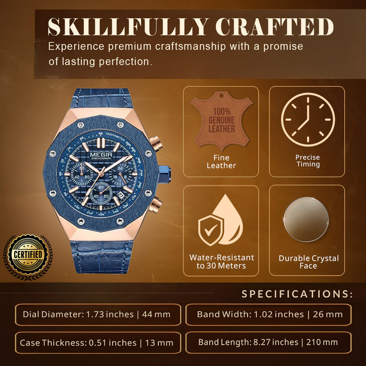 Modiva's Waterproof Chronograph Wrist Watch