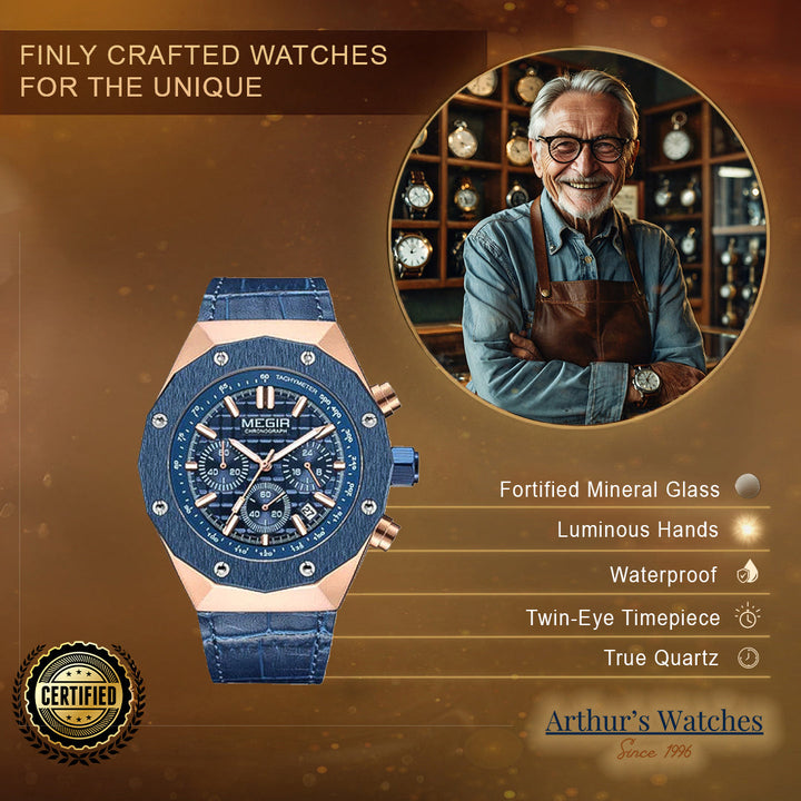 Modiva's Waterproof Chronograph Wrist Watch